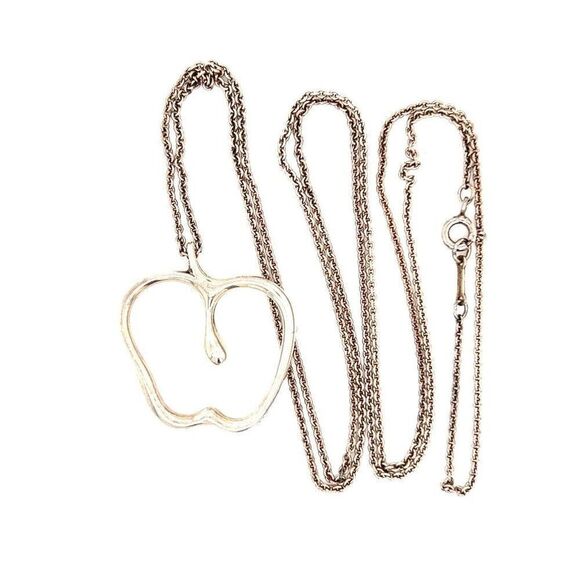 Large T&Co. 925 Apple Pendant Long Necklace - Picture 3 of 6